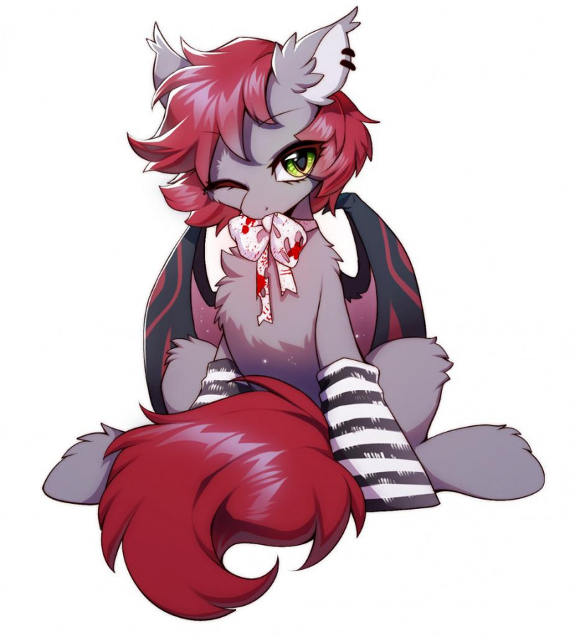 3115374 - safe, artist:melisareb, part of a set, bat pony, kirin, pony,  .svg available, 16:9, absurd resolution, alphabet lore, badass, clothes,  cloven hooves, crossover, duo, fangs, female, gem, gradient mane, gradient  tail